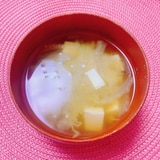 いりこ出し白菜豆腐のお味噌汁ෆ˚*
